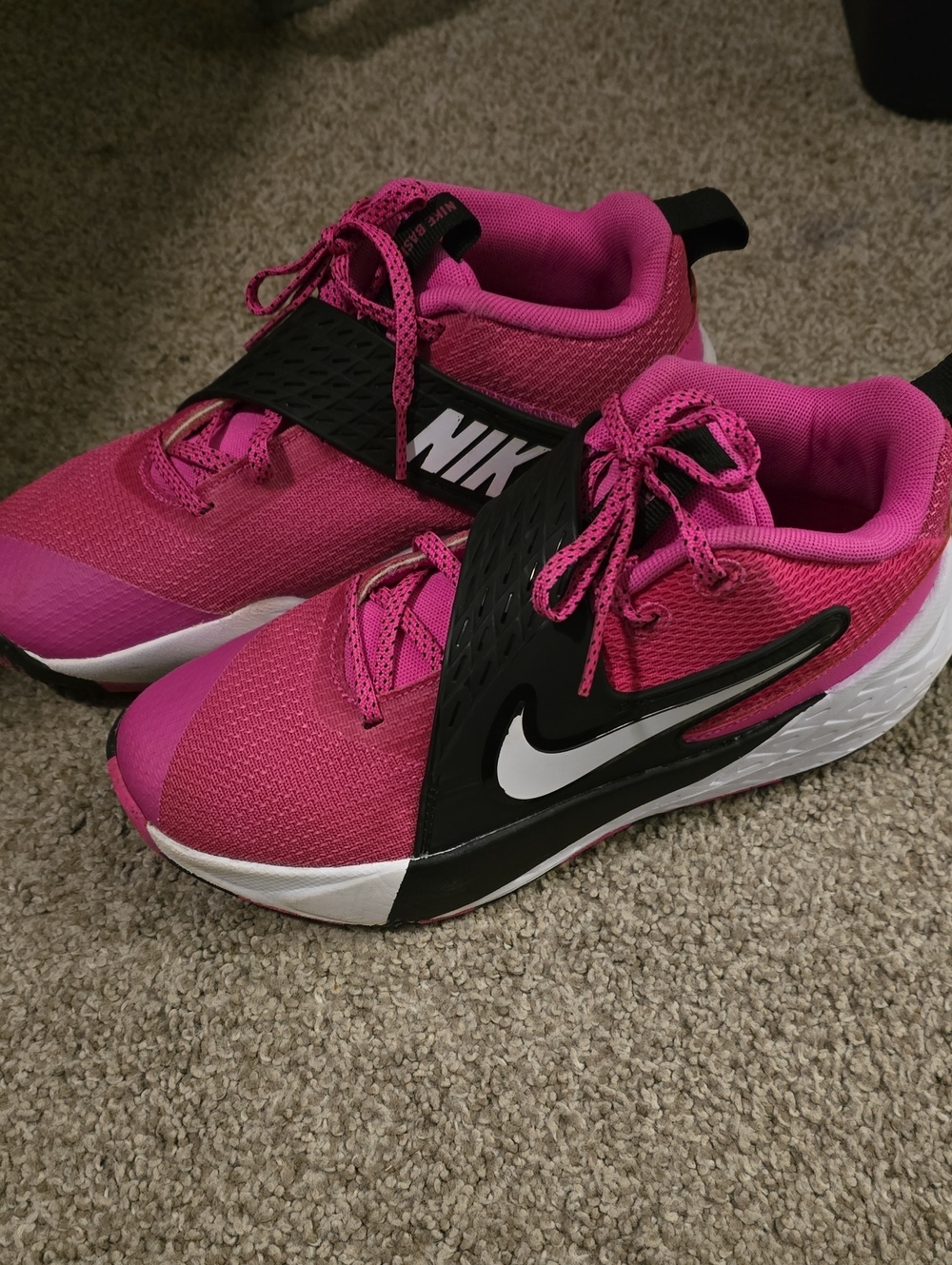 Nike Kids Hot Pink and Black Lace-Up Sneakers